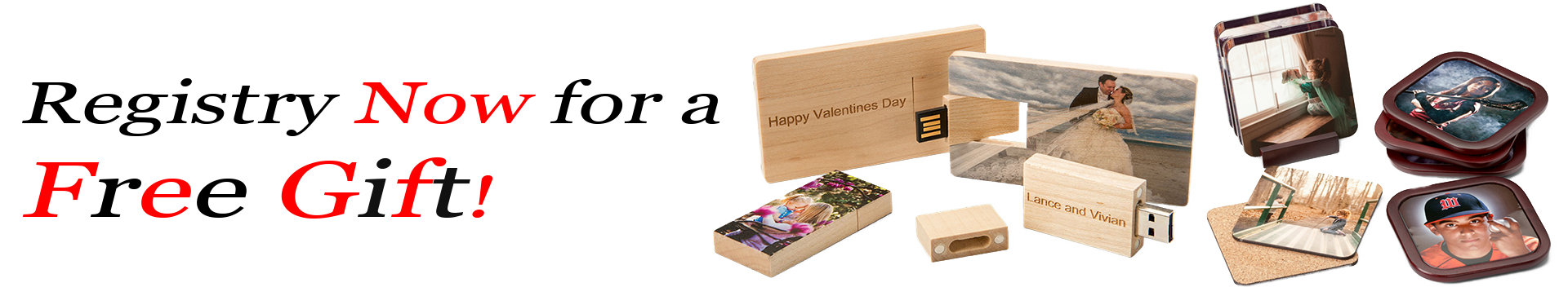 Registry Now for a Free Gift with PhotoVid Gallery Gift Registry
